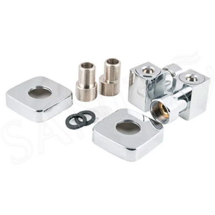 Комплект угловых американок для полотенцесушителей Stinox квадратных 3/4"х1/2" Г/Ш