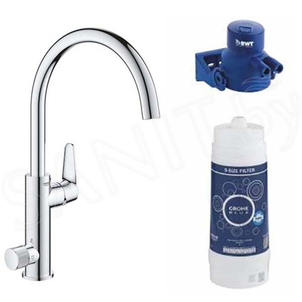 Смеситель для кухонной мойки Grohe Blue Pure BauCurve 119709 в комплекте с фильтром