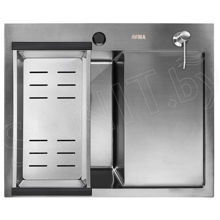 Кухонная мойка Avina HM5848 PVD (графит) с коландером и дозатором