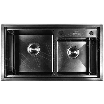 Кухонная мойка Wisent WS7843B-S+WW405B с дозатором
