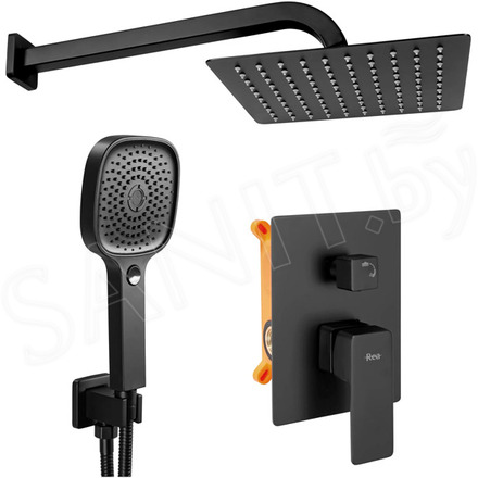 Душевая система Rea Orix Black REA-P8465 встраиваемая