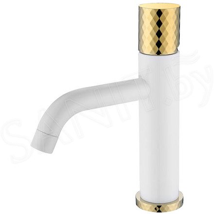 Смеситель для умывальника Boheme Stick 121-WG White Diamond Gold