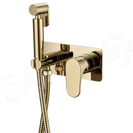 Смеситель встраиваемый Boheme Spectre 457-G Gold с гигиеническим душем