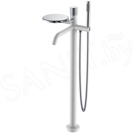 Смеситель для ванны Boheme Stick 129-WCR.2 White Touch Chrome напольный