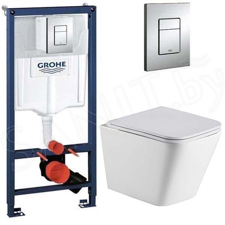 Комплект инсталляции Grohe Rapid SL 38772001 с подвесным унитазом WeltWasser Gelbach 043 GL-WT
