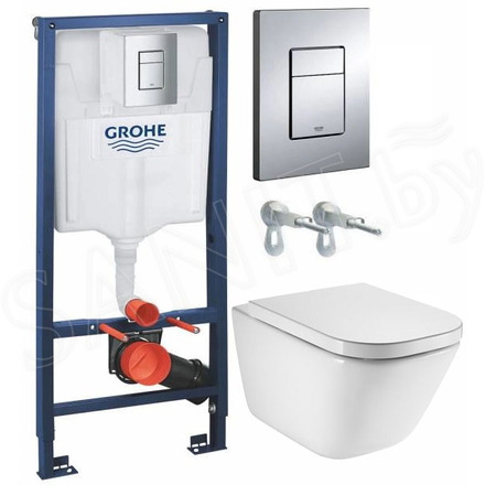 Комплект инсталляции Grohe Rapid SL 38772001 с подвесным унитазом Roca The Gap CleanRim 34647L000 Soft Close