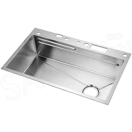 Кухонная мойка Arfeka Sensor Eco AR 75 Satin со смесителем, ринзером, двумя коландерами и разделочной доской