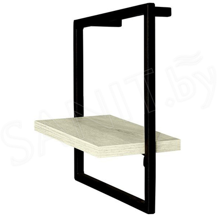 Полка Millwood навесная каркасная 300x150x300 дуб белый / черный