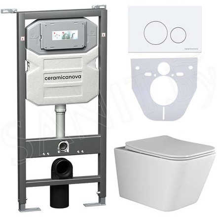 Комплект инсталляции 4 в 1 CeramicaNova Metric CN3007-1001W-1000