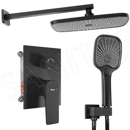 Душевая система Rea Moby black REA-P2402 встраиваемая