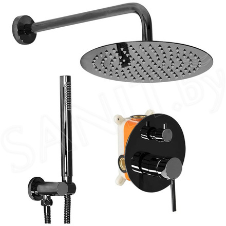 Душевая стойка Rea Lungo black metallic REA-P4420 встраиваемая