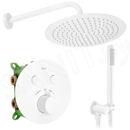 Душевая стойка Rea Lungo miler white REA-P6614 встраиваемая с термостатом