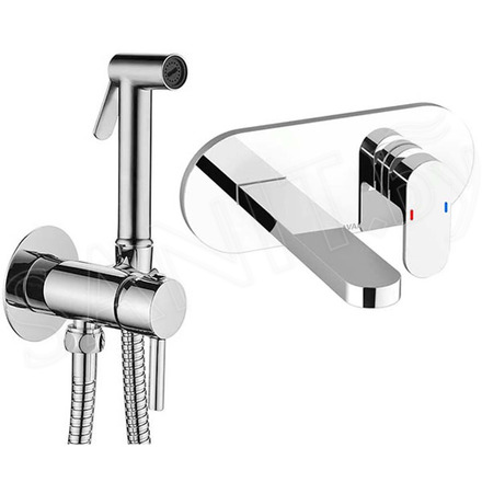 Набор встраиваемых смесителей Ravak Chrome CR 019.00 и Paffoni Tweet Round Mix ZDUP110CR с гигиеническим душем