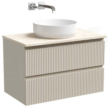 Тумба под умывальник Sancos Snob R Beige Soft со столешницей Kreman и умывальником Element CN6022