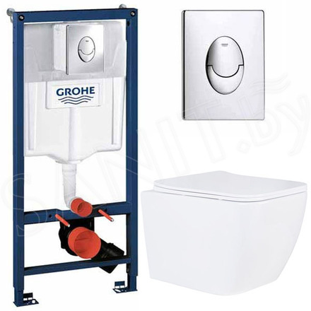 Комплект инсталляции Grohe Rapid SL 38721001 с унитазом Roxen Cube 530135-01 Rimless Soft Close