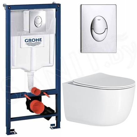 Комплект инсталляции Grohe Rapid SL 38721001 с унитазом Roxen Vortex Tornado 530160-01 Rimless Soft Close
