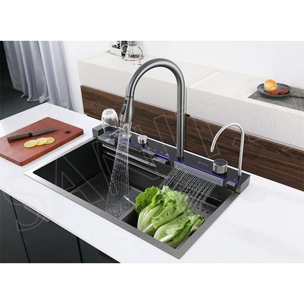 Кухонная мойка Cerutti Gloria II Nano black CT10356 многофункциональная