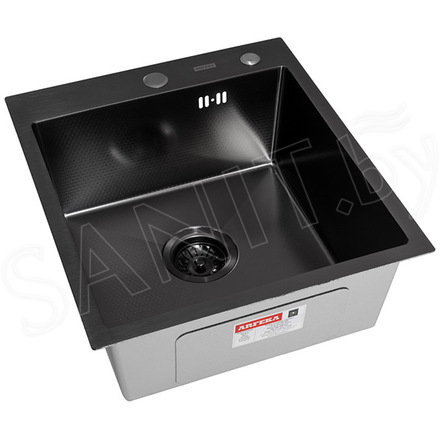 Кухонная мойка Arfeka Eco AR 45 Black PVD Nano Decor / Black PVD Decor Millet Grains