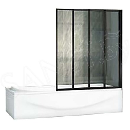 Душевая шторка на ванну Good Door Screen GR4-100-C-B профиль черный