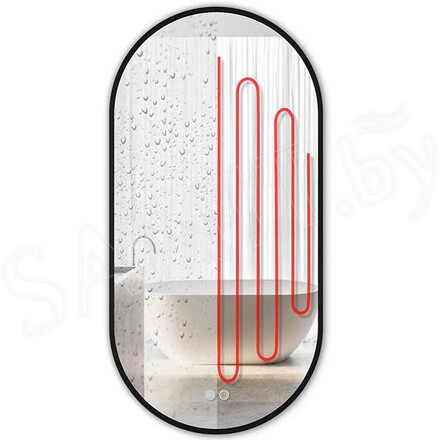 Зеркало Emze UV Led овальное черное с подсветкой и подогревом