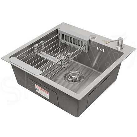 Кухонная мойка Arfeka AF 55 Satin Nano с коландером и дозатором