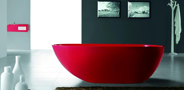 акриловая ванна красная